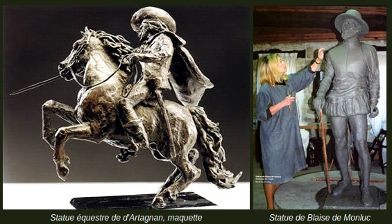 Daphné Du Barry - Statues de d'Artagnan et de Blaise de Monluc