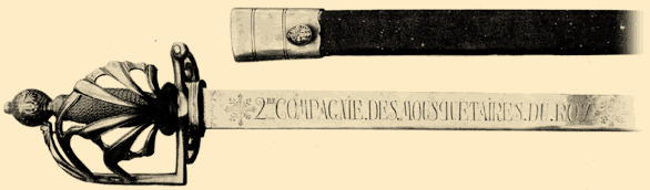 Forte épée de la deuxième compagnie des mousquetaires vers 1759
