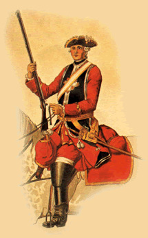 Mousquetaire gris avec ses armes, vers 1763